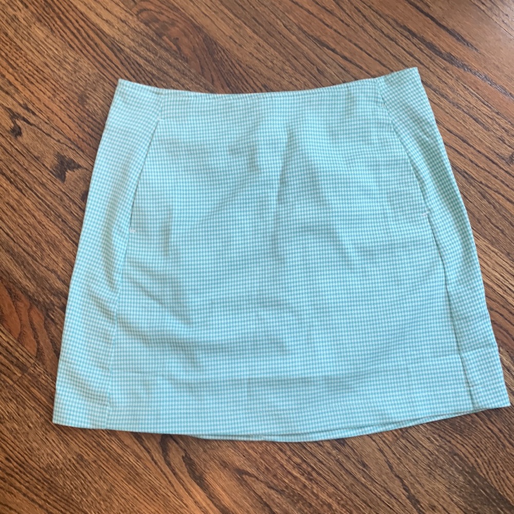 blue houndstooth urban outfitters skirt